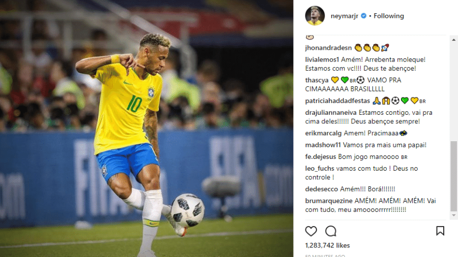 Marquezine comentou na foto de Neymar - Reprodução/Instagram