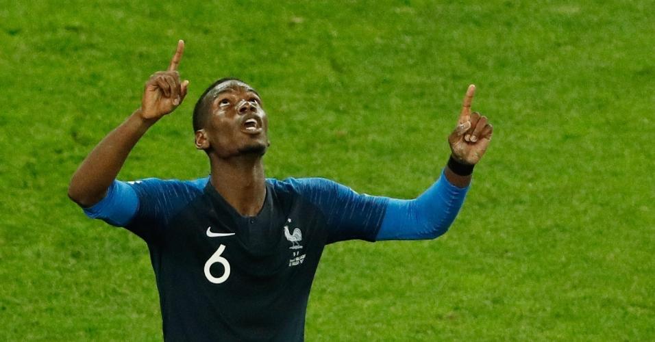 Pogba comemora classificação da França à final da Copa do Mundo 2018