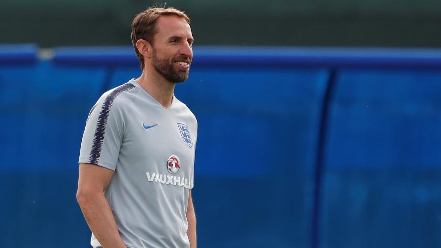 Gareth Southgate, durante treino da Inglaterra deste domingo (17) - REUTERS/Lee Smith