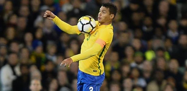 Thiago Silva, zagueiro do PSG, em ação pela seleção brasileira - Pedro Martins/ MoWa Press