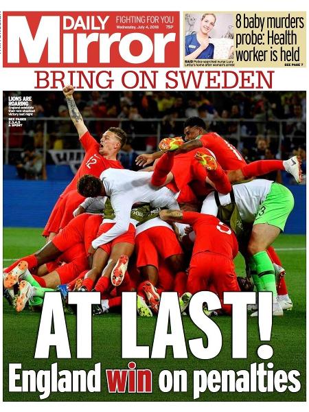 "Finalmente", destaca o jornal "Mirror" - Reprodução/Daily Mirror