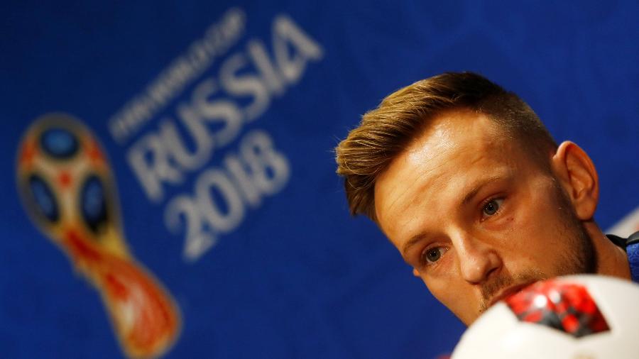 Rakitic durante entrevista coletiva em Moscou dois dias antes da final da Copa - Kai Pfaffenbach/Reuters