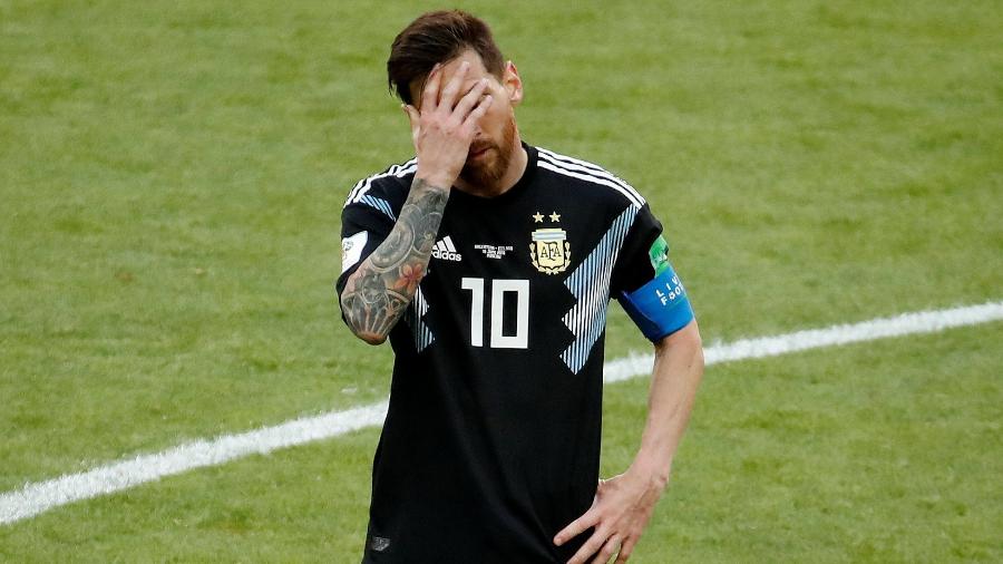 Messi lamenta pênalti perdido na estreia da Argentina contra a Islândia - REUTERS/Christian Hartmann