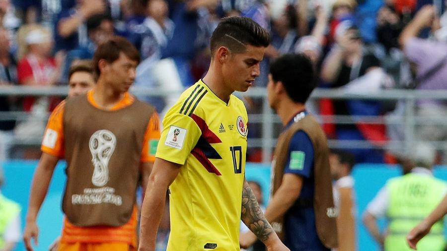 James Rodriguez não foi capaz de impedir a derrota da Colômbia na estreia da Copa - REUTERS/Ricardo Moraes