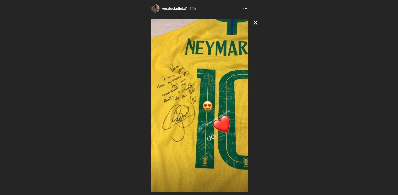 Mãe stories Gabriel Jesus Copa do Mundo camisa Neymar