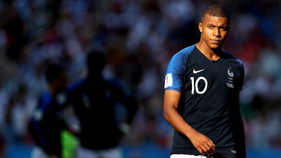 Mbappé, da França, durante o duelo contra a Argentina - Lars Baron - FIFA/FIFA via Getty Images