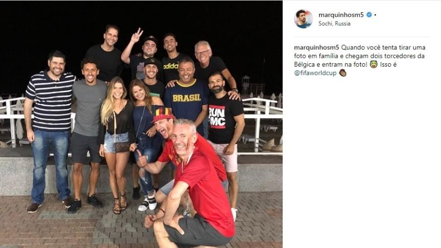 Foto de Marquinhos é invadida por belgas - Reprodução/Instagram