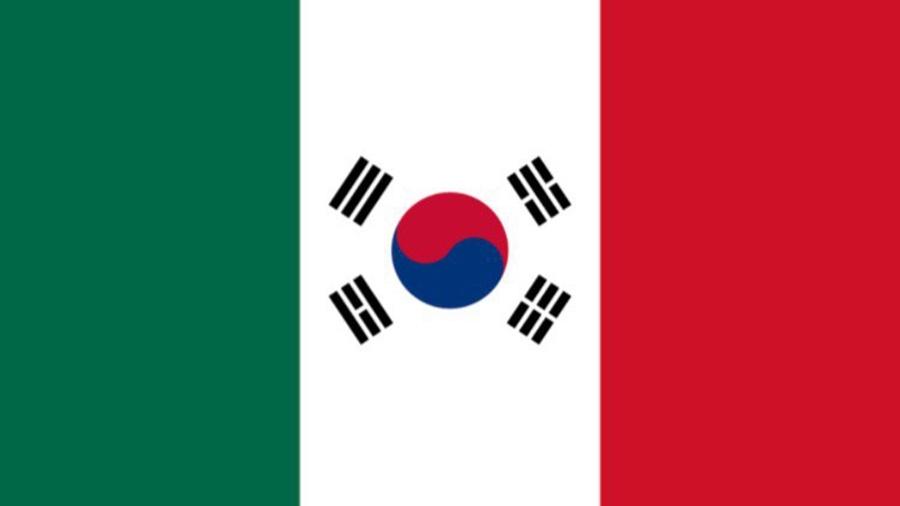 A bandeira do México ficou assim depois da classificação para as oitavas de final da Copa mesmo dando vexame contra a Suécia - Reprodução/Twitter