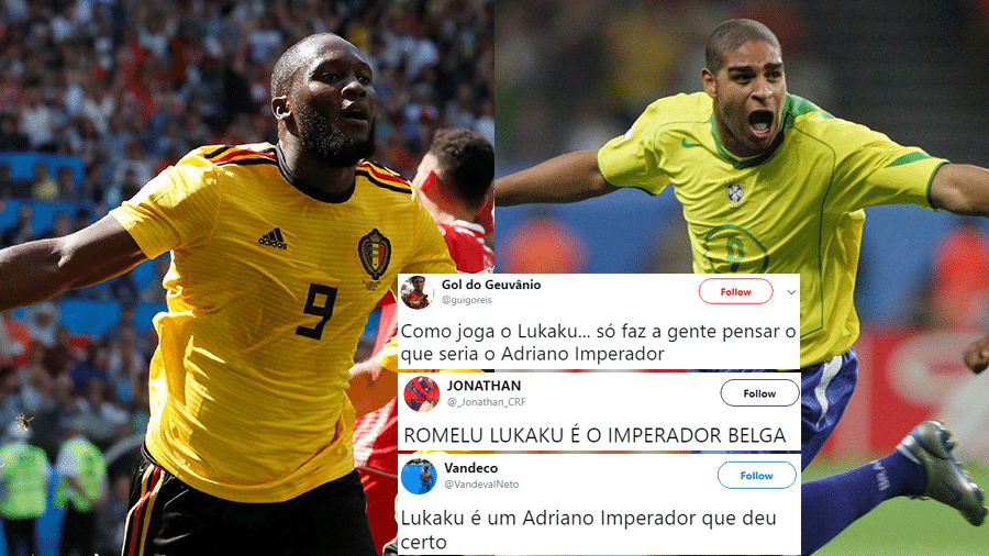 O belga Romelu Lukaku teve uma grande atuação contra a Tunísia e liderou os Trending Topics, com muitas comparações a Adriano Imperador - Reprodução/Twitter