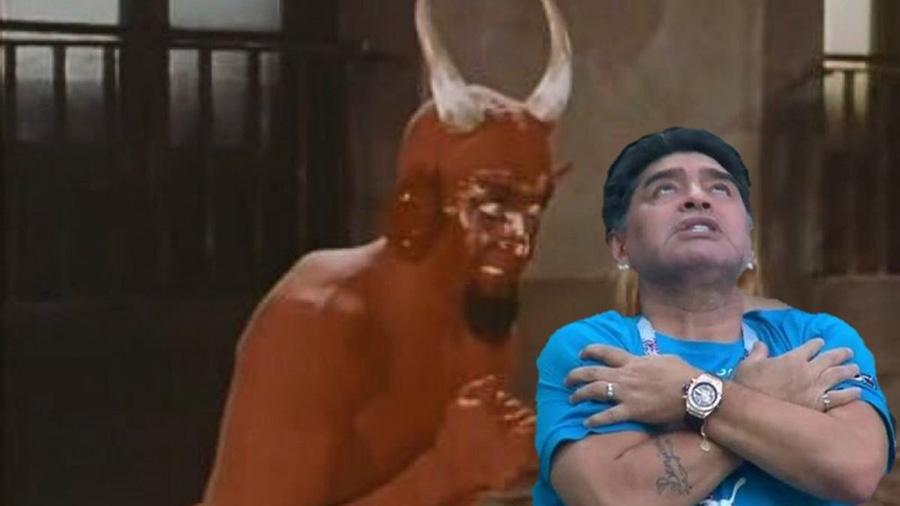 Será que o Maradona fez um pacto para a Argentina ganhar a Copa? - Reprodução/Twitter