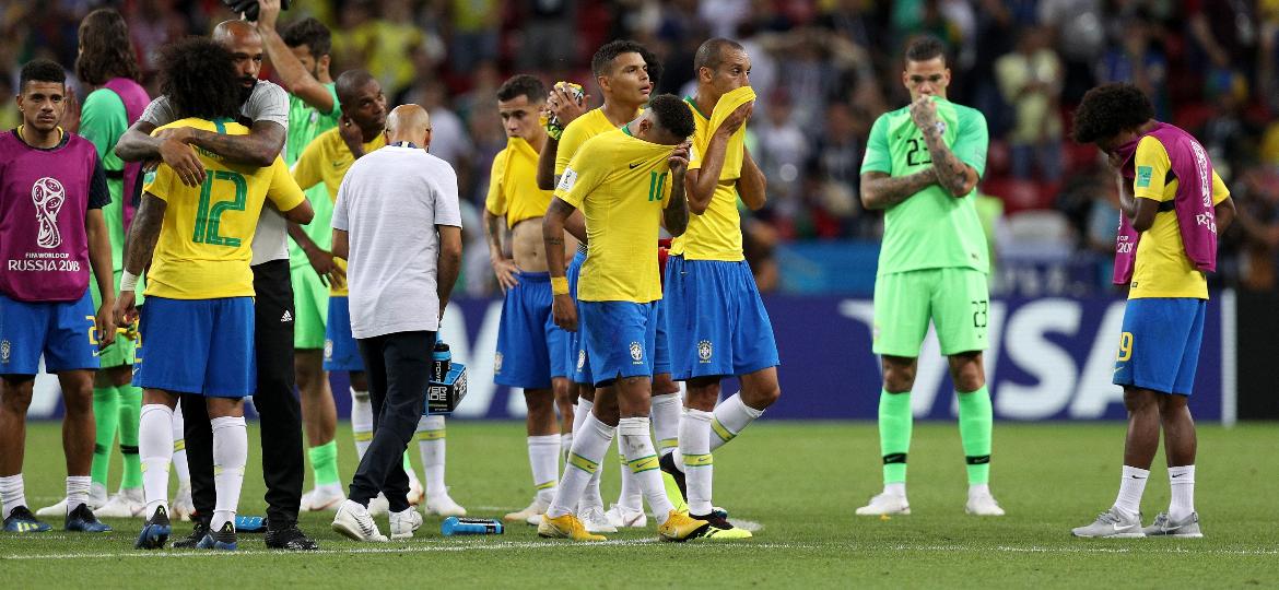 Jogadores do Brasil lamentam eliminação para a Bélgica - Buda Mendes/Getty Images
