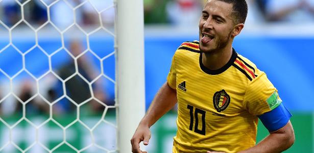 Hazard comemora após marcar pela Bélgica contra a Inglaterra - AFP