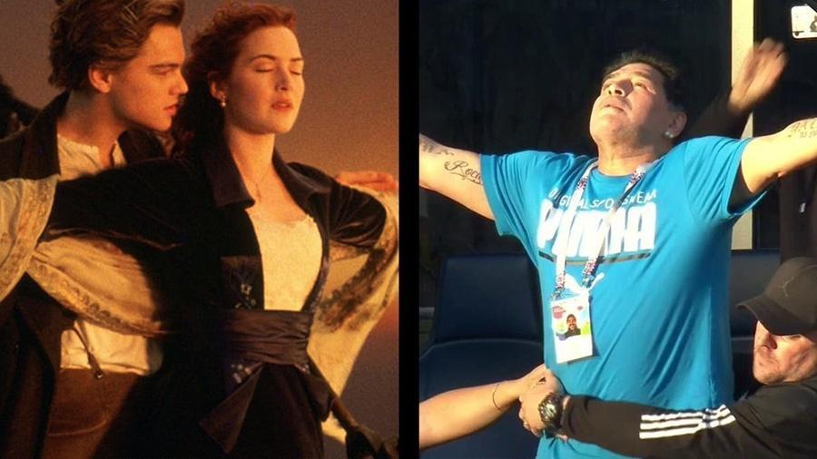 Uma de suas poses foi comparada à do protagonista do filme Titanic - resta saber se o fim da Argentina será o mesmo - Reprodução/Twitter