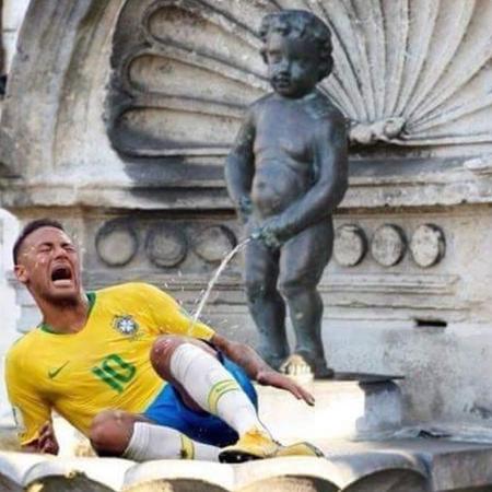 Neymar virou meme durante a Copa da Rússia por suas constantes quedas em campo - Reprodução/Twitter - Reprodução/Twitter