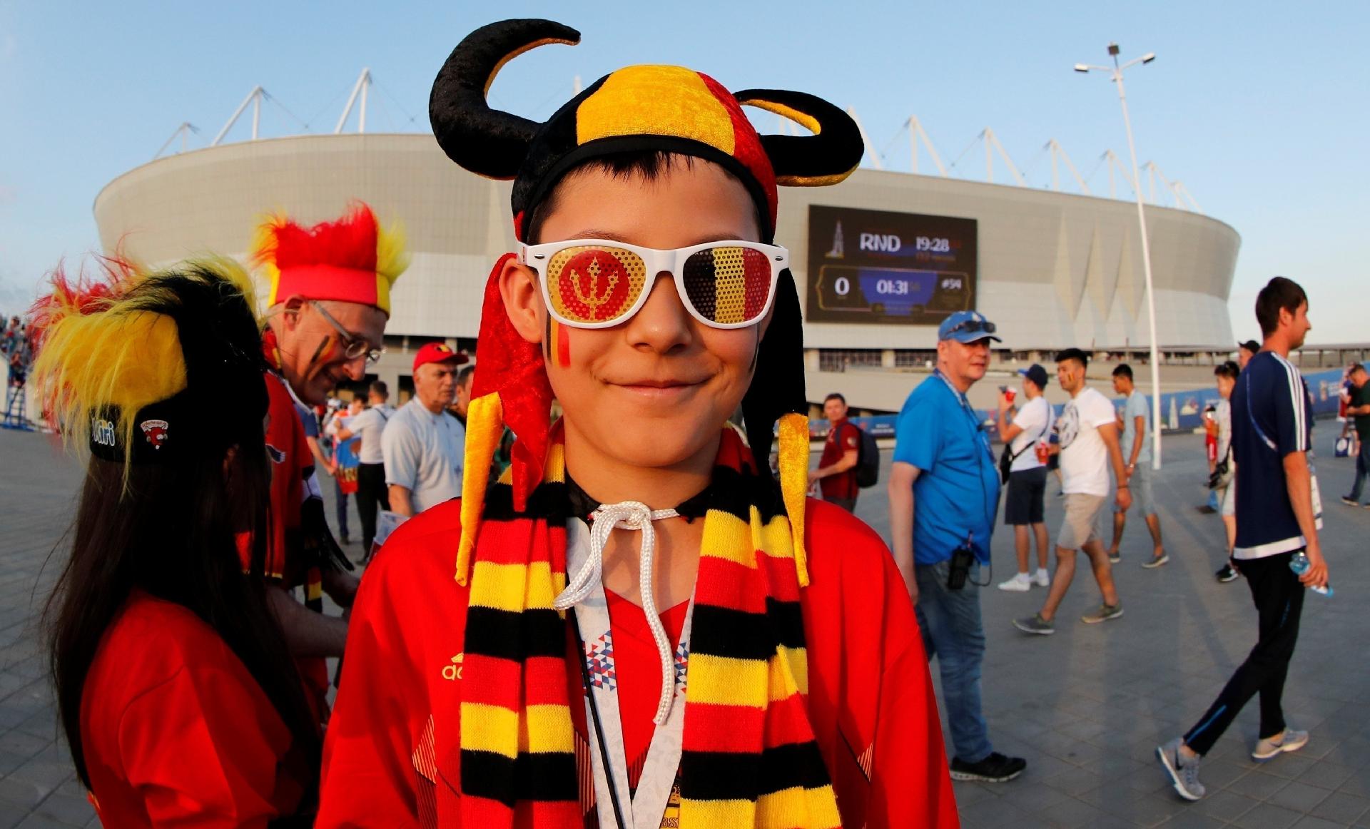 Fã da Bélgica do lado de fora da Arena Rostov - REUTERS/Jorge Silva