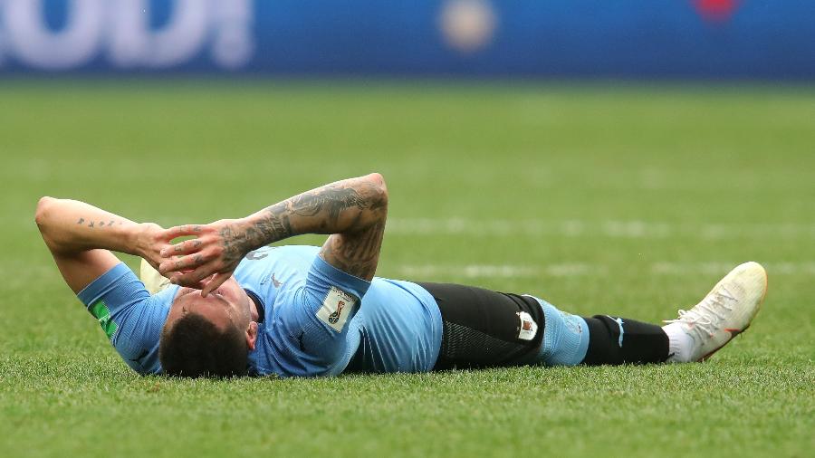 Gimenez chora após derrota do Uruguai para a França - Getty Images