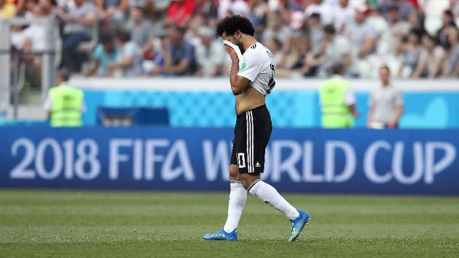 Salah lamenta a derrota para a Arábia Saudita na despedida do Egito da Copa do Mundo - Getty Images