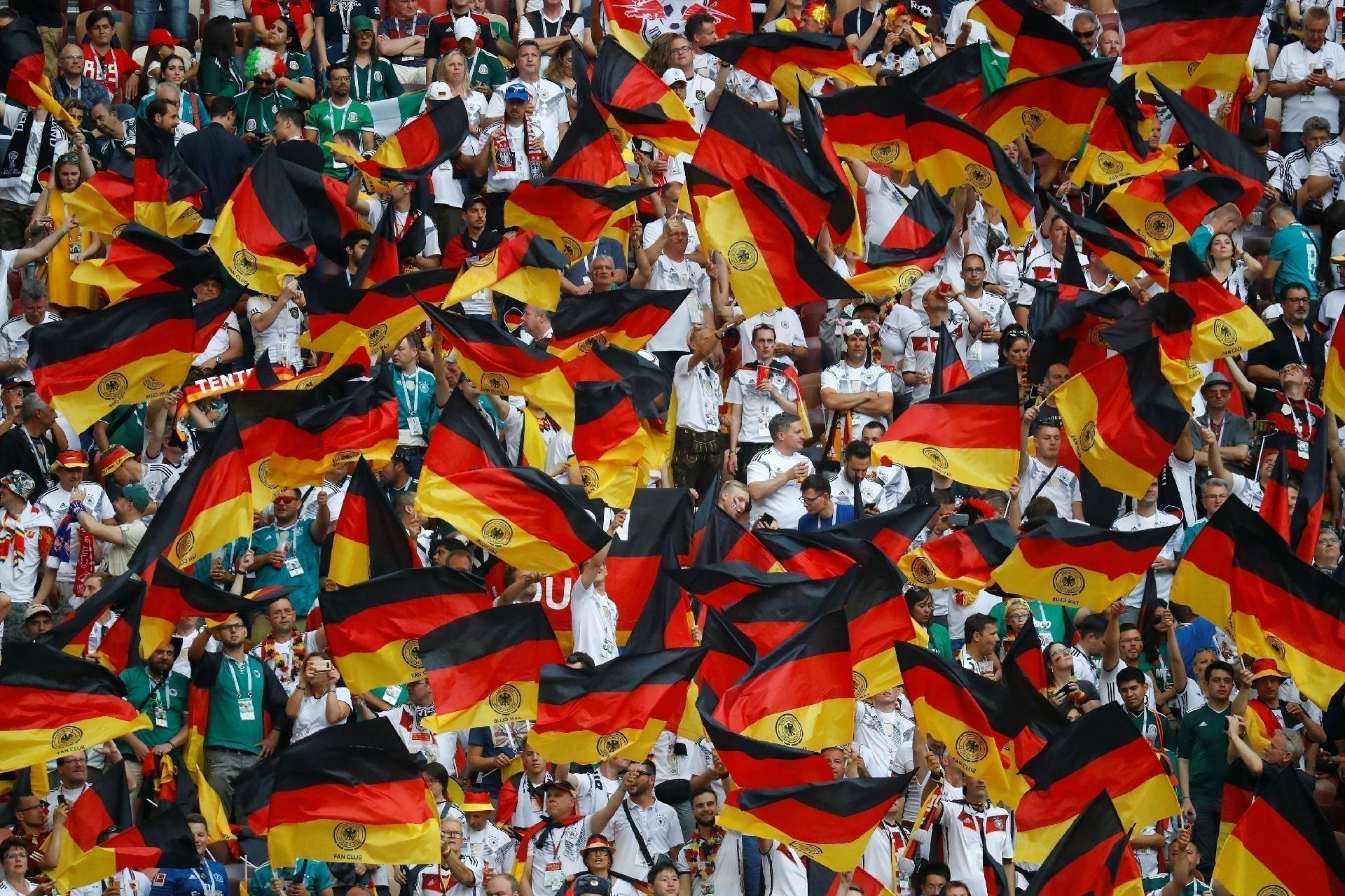 Torcedores da seleção da Alemanha no estádio Luzhniki para o jogo contra o México - REUTERS/Kai Pfaffenbach