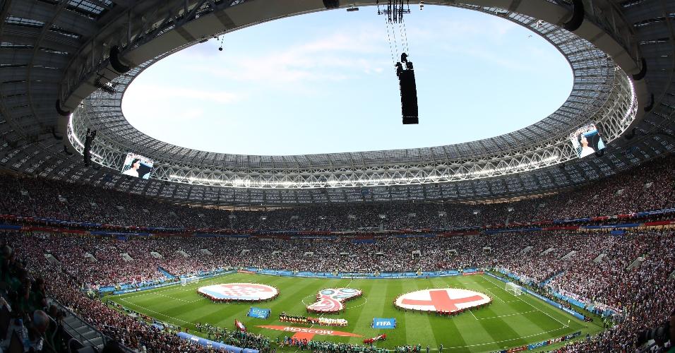 Visão geral do estádio Luzhniki, em Moscou, durante semifinal entre Inglaterra e Croácia