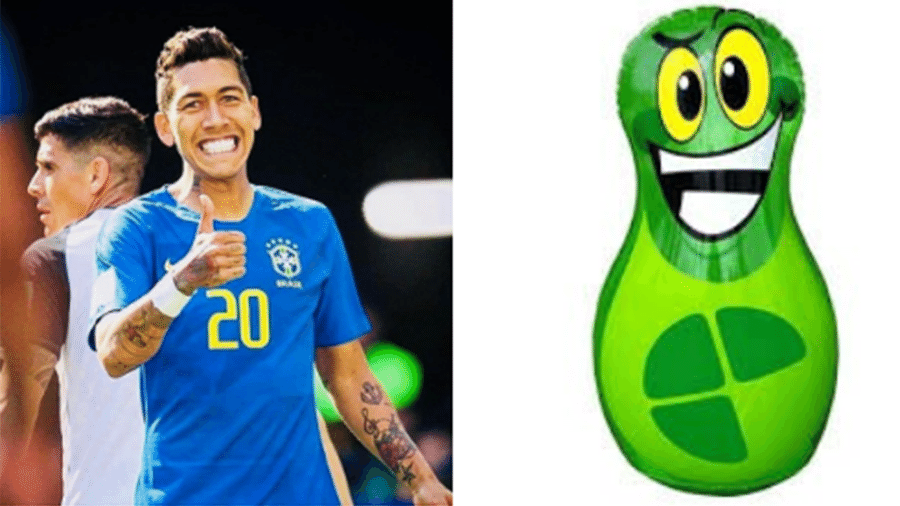 Depois do pisão do Alisson, o tombo do Tite e as quedas do Neymar, chegou a vez do sorriso do Firmino - Reprodução/Twitter