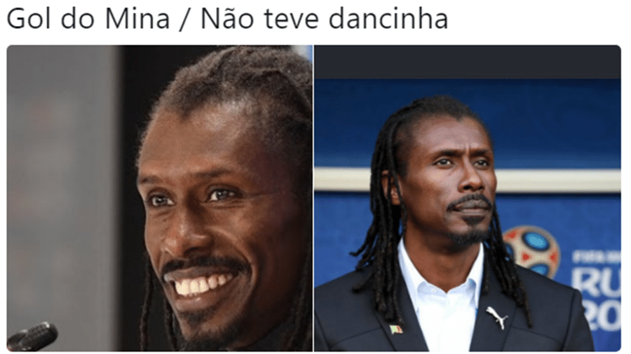 O comentarista Roger Flores chegou a dizer que estava "chateado" com Mina por não dançar na comemoração - Reprodução/Twitter