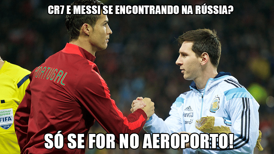 Havia a expectativa de um duelo entre CR7 e Messi nas quartas de final da Copa. Havia... - Reprodução/Twitter