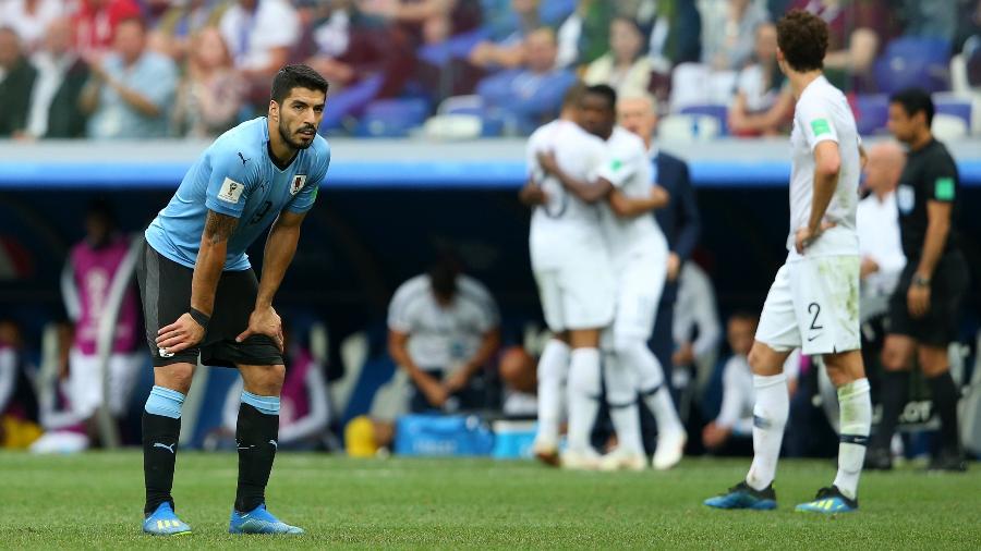Suárez lamenta segundo gol da França na partida, marcado por Griezmann - Getty Images