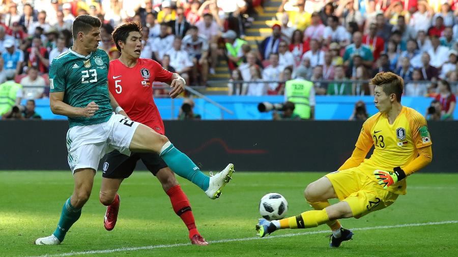Mario Gómez em ação pela seleção alemã na Copa de 2018 - Getty Images