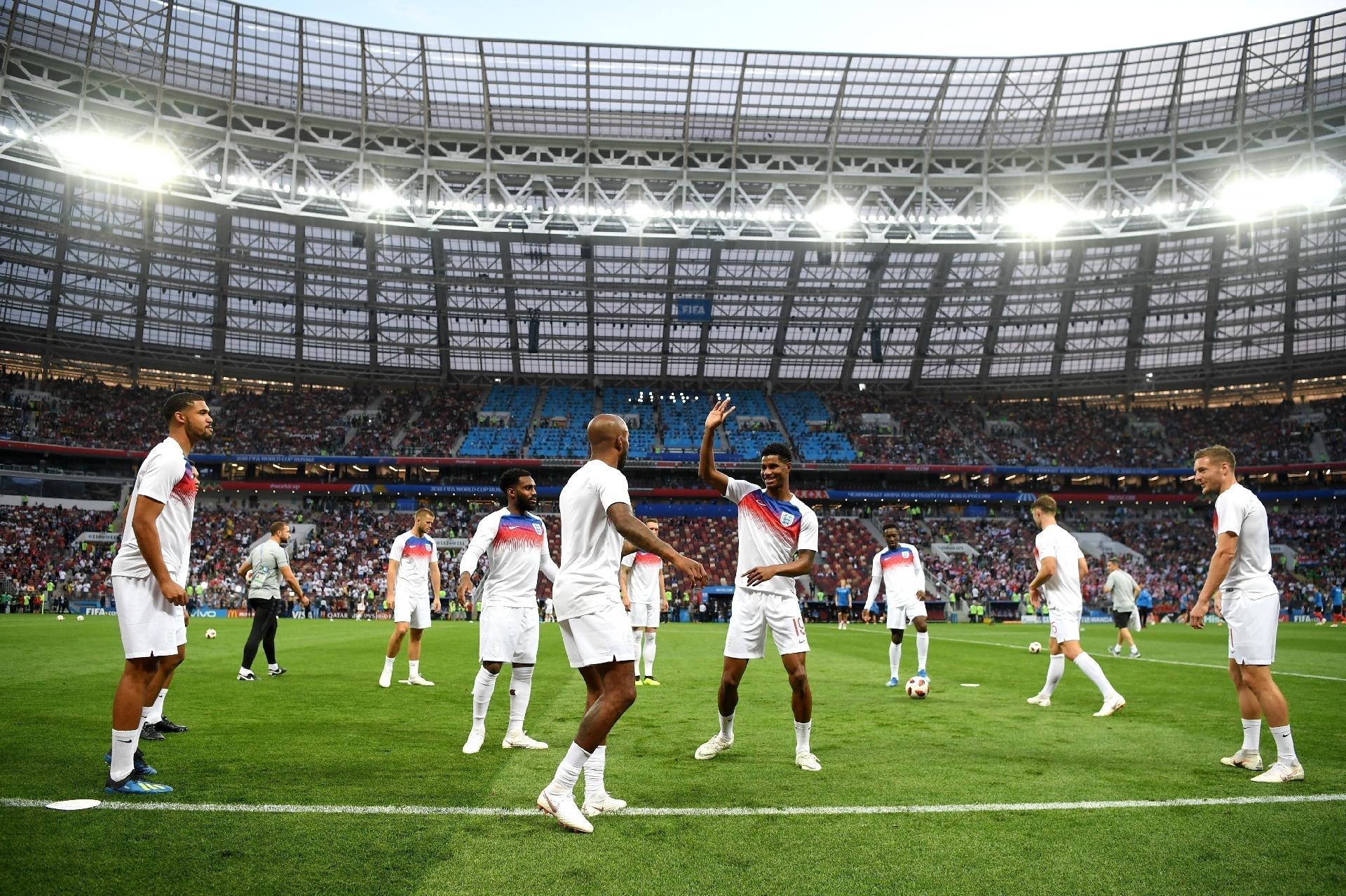 Jogadores da Inglaterra se preparam antes de partida contra a Croácia - Shaun Botterill/Getty Images