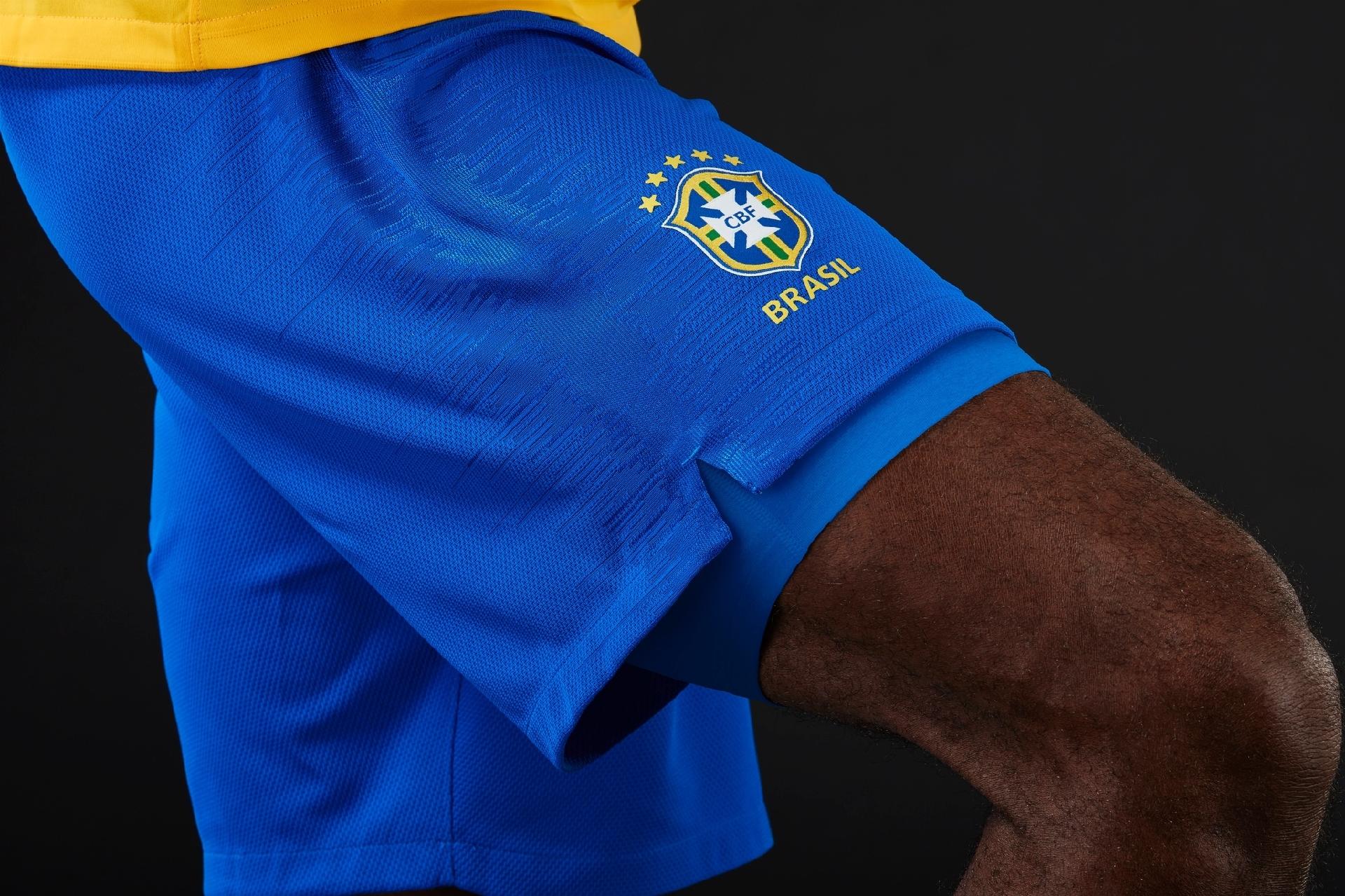 Detalhe do shorts do novo uniforme da seleção brasileira - Divulgação