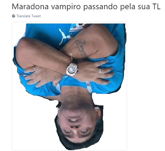 A comemoração do Maradona "possuído" ainda vai ganhar muitas versões - Reprodução/Twitter