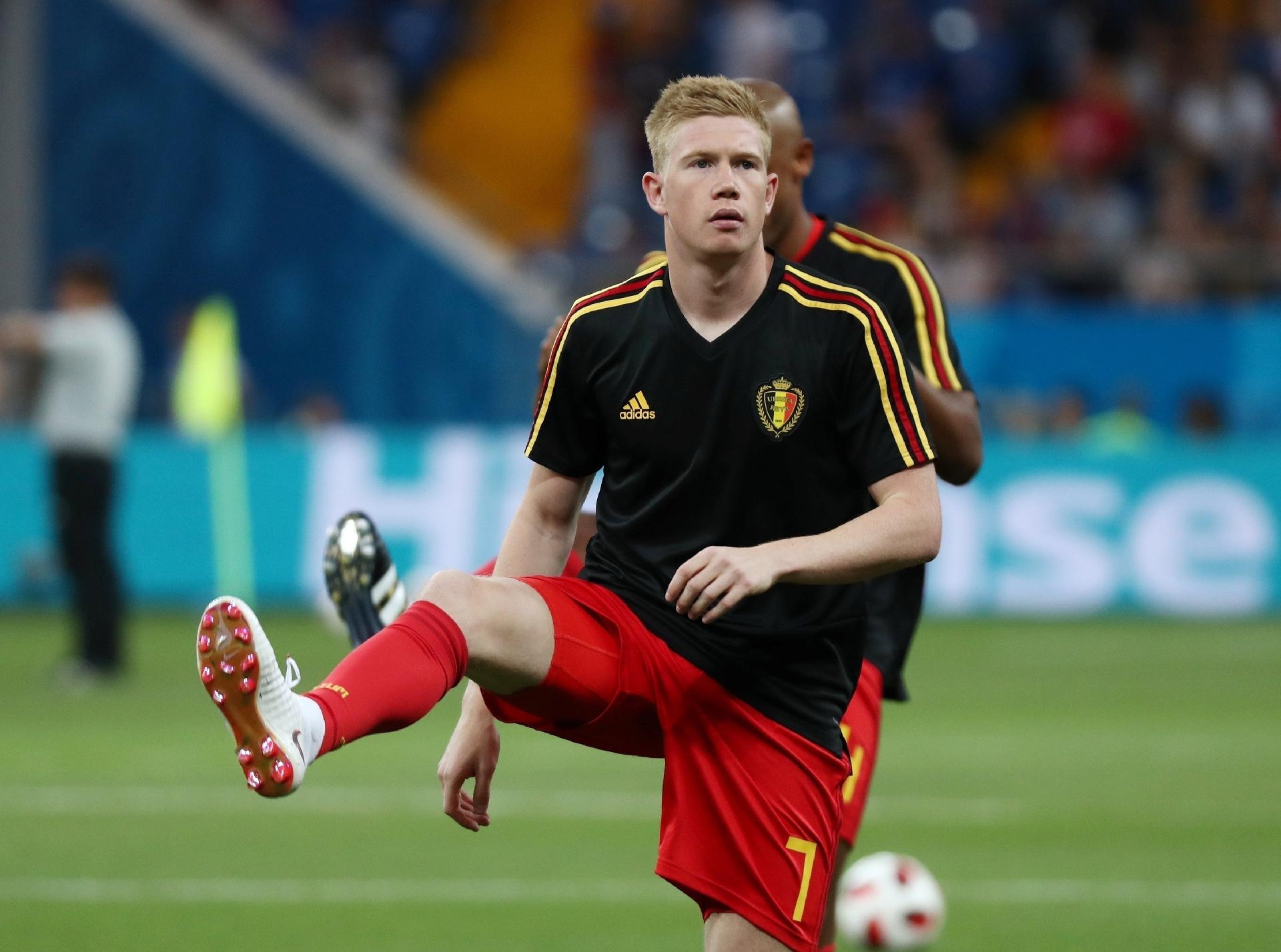 Kevin De Bruyne, da Bélgica, durante o aquecimento - REUTERS/Sergio Perez