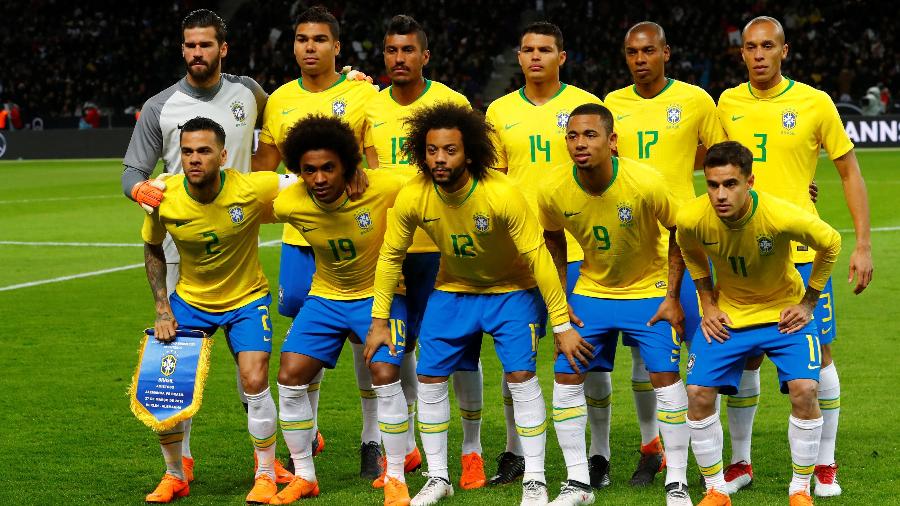 Seleção brasileira antes da vitória sobre a Alemanha - Fabrizio Bensch/Reuters