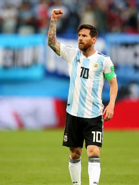 Lionel Messi celebrando gol da Argentina - Alex Livesey/Getty Images