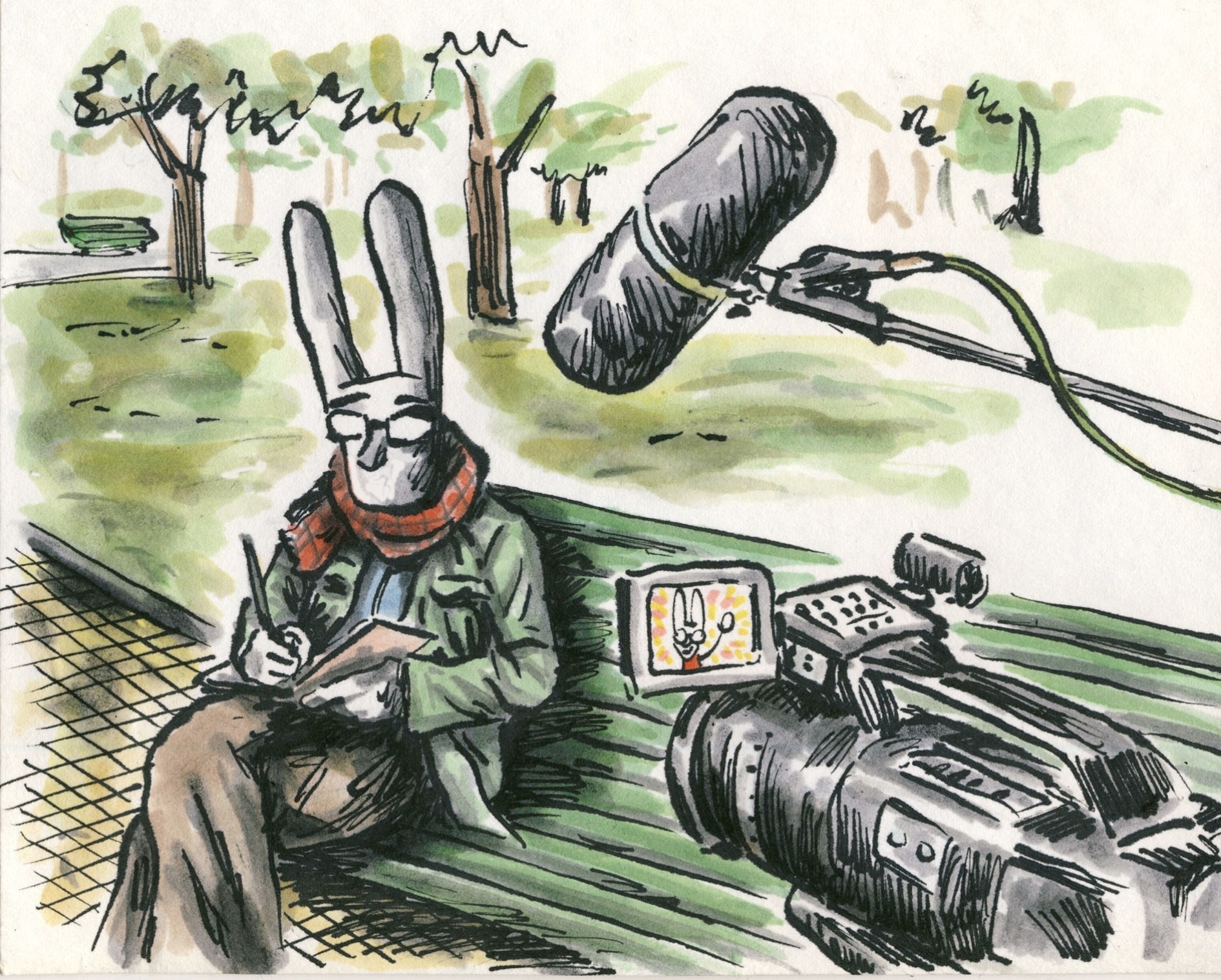 O coelho branco que o quadrinista Liniers usa para se representar em suas obras - Divulgação/Macanudismo