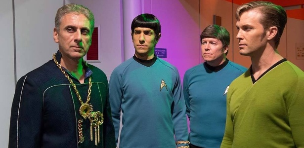 Alec Peters, Brandon Stacy, John Muenchrath e Brian Gross durante filmagem de "Star Trek: Axanar" - Reprodução