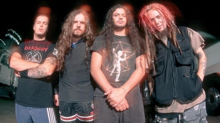 Sepultura durante a turnê do álbum "Roots", em 1996 - Divulgação - Divulgação