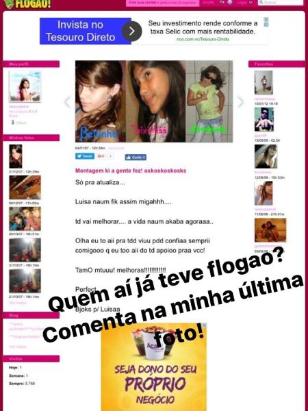 Isabella Santoni mostra seu antigo "Flogão" - Reprodução/Instagram - Reprodução/Instagram