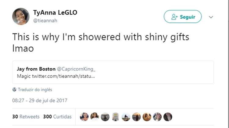 Tweet TyAnna - Rerpodução/Twitter - Rerpodução/Twitter