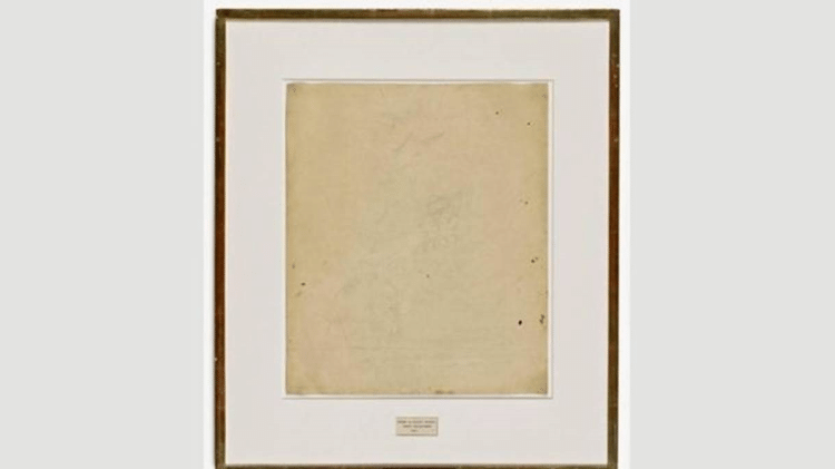 Robert Rauschenberg, Erased de Kooning Drawing, 1953 - Reprodução - Reprodução