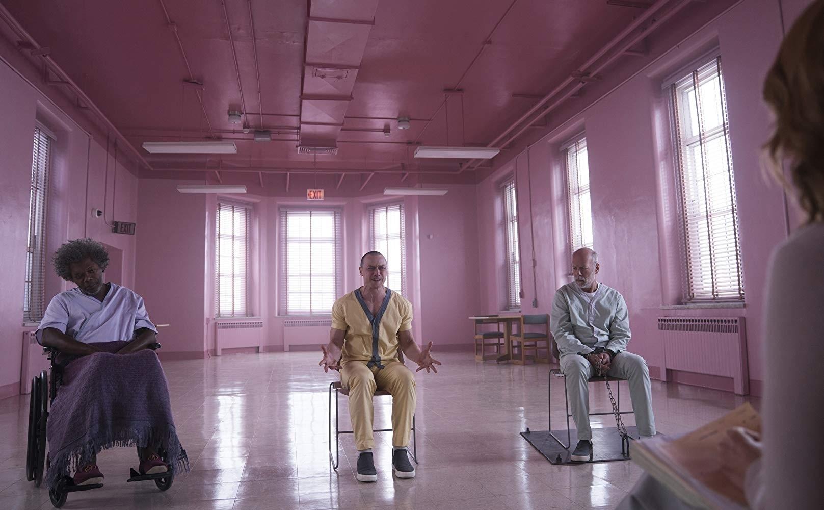 Samuel L. Jackson, James McAvoy e Bruce Willis em cena de "Glass" ("Vidro") - Divulgação