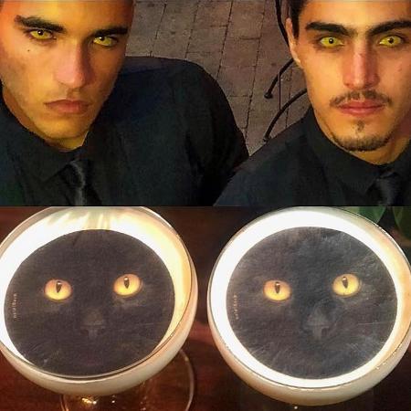 Um dos drinks da festa de "O Sétimo Guardião" trazia o rosto do gato Leon estampado - Reprodução/Instagram - Reprodução/Instagram