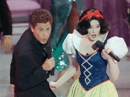 Rob Lowe e Eileen Bowman durante o Oscar 1989 - Reprodução