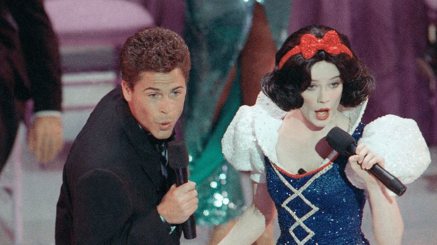 Rob Lowe e Eileen Bowman durante o Oscar 1989 - Reprodução