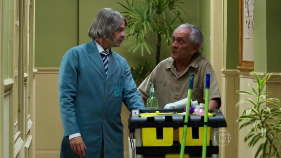 Bruno Mazzeo e Lúcio Mauro, quando participou da nova "Escolinha do Professor Raimundo" - Reprodução/TV Globo