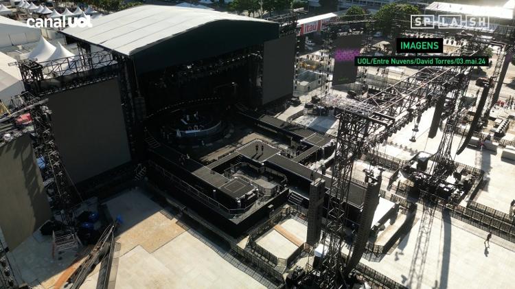 Estrutura montada para show de Madonna no Rio