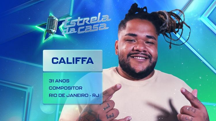 Estrela da Casa: Califfa é um dos participantes Estrela da Casa: Califfa é um dos participantes