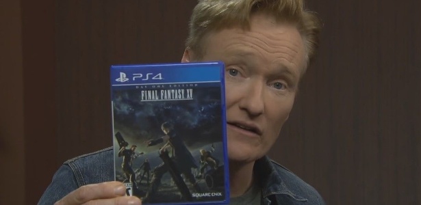 "Não tive nenhum sentimento de satisfação", afirmou o apresentador Conan O"Brien após jogar "Final Fantasy XV" no quadro "Clueless Gamer" - Reprodução