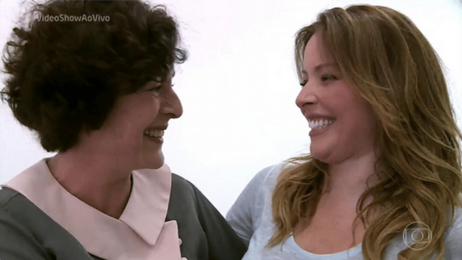 Bia Montez e Renata Dominguez se reencontraram nos bastidores da Globo, durante reportagem produzida pelo "Vídeo Show", nesta sexta-feira (10) - Reprodução/TV Globo