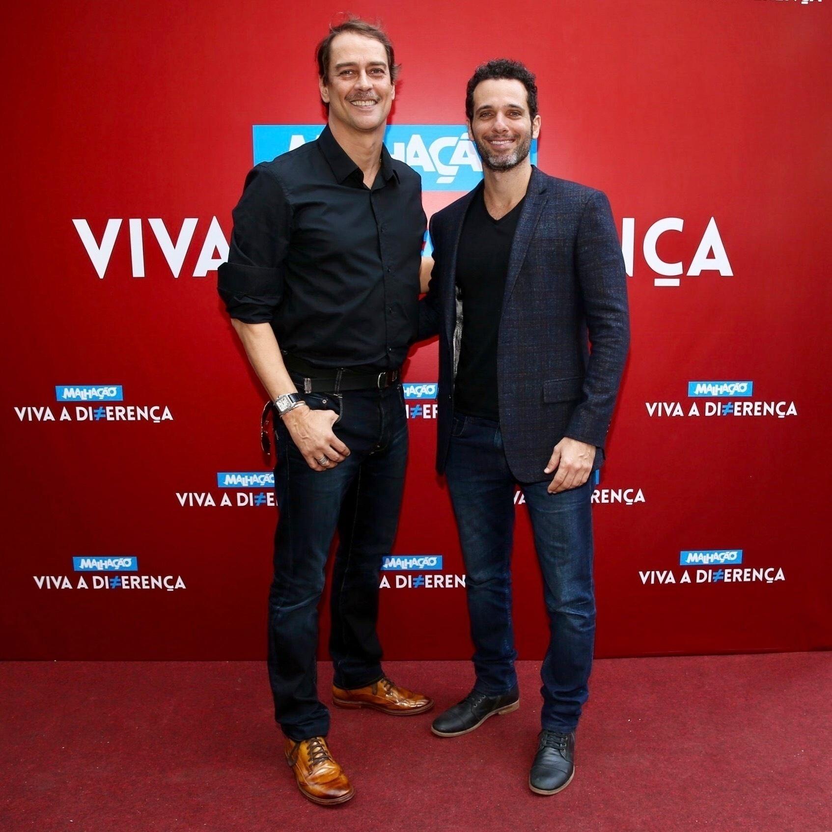 Marcello Antony e Angelo Antonio posam juntos no lançamento da nova temporada de "Malhação" - Manuela Scarpa/Brazil News